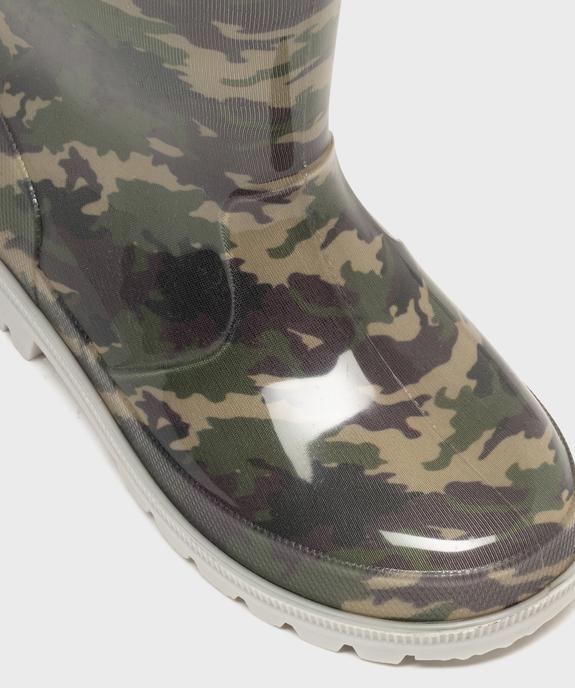 Bottes de pluie imprimé camouflage à semelle crantée garçon - 5 Miles vue6 - 5 MILES - GEMO