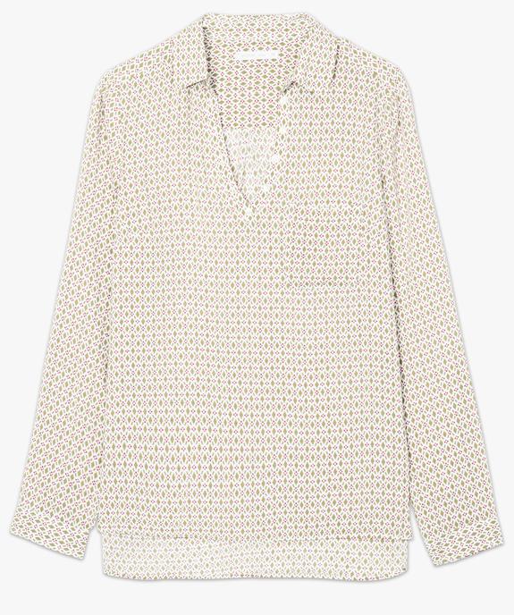Blouse femme fluide à motifs et col v à boutons vue4 - GEMO(FEMME PAP) - GEMO