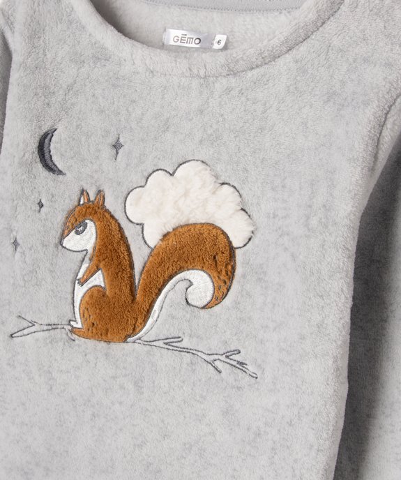 Pyjama en velours 2 pièces à carreaux et motif garçon vue2 - GEMO (ENFANT) - GEMO