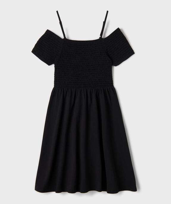 Robe courte à fines bretelles et buste smocké fille vue1 - GEMO 4G FILLE - GEMO