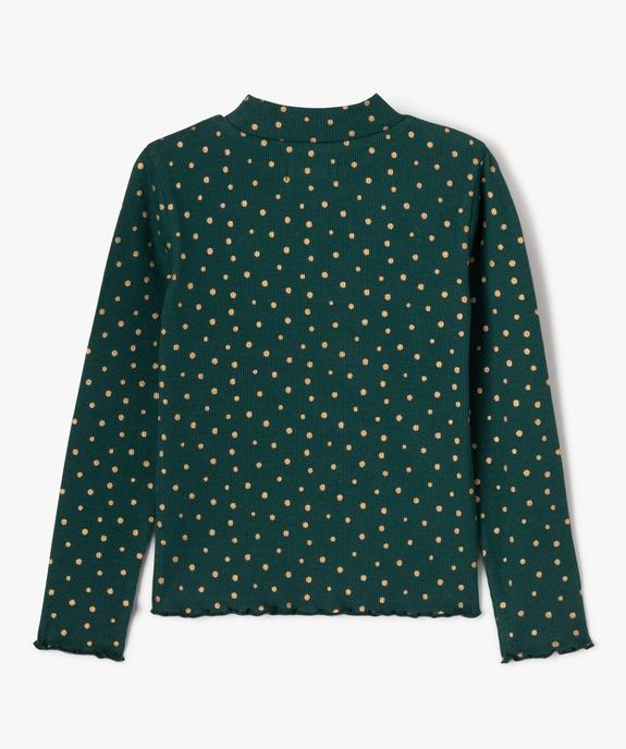 Tee-shirt manches longues col montant en maille côtelée fille - GEMO 4G FILLE Tee-shirt manches longues col montant en maille côtelée fille vue3 - GEMO 4G FILLE - GEMO