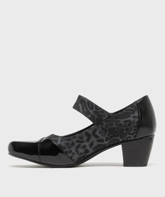 Escarpins confort à bride scratch et talon cubain femme vue3 - G'FLEX - GEMO