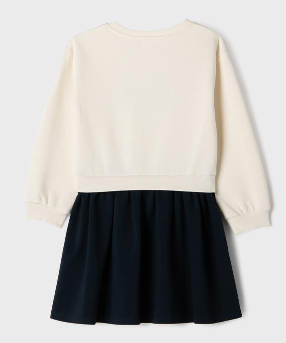 Robe bicolore avec inscription brodée fille - LuluCastagnette vue4 - LULUCASTAGNETTE - GEMO