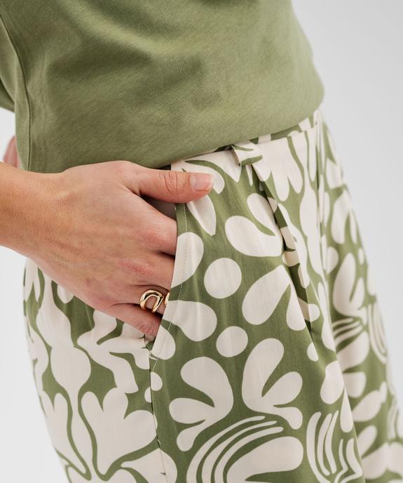 Pantalon fluide imprimé coupe large femme vue2 - GEMO 4G FEMME - GEMO