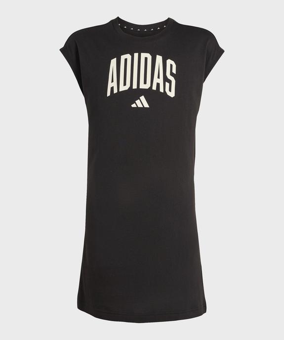 Robe tee-shirt en coton avec inscription et logo fille - Adidas vue1 - ADIDAS - GEMO
