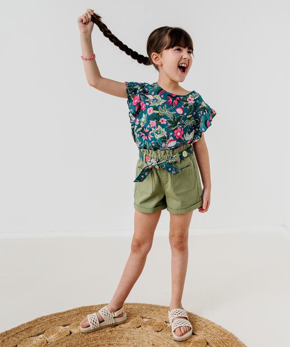 Blouse à volants à motifs fleuris fille vue5 - GEMO 4G FILLE - GEMO