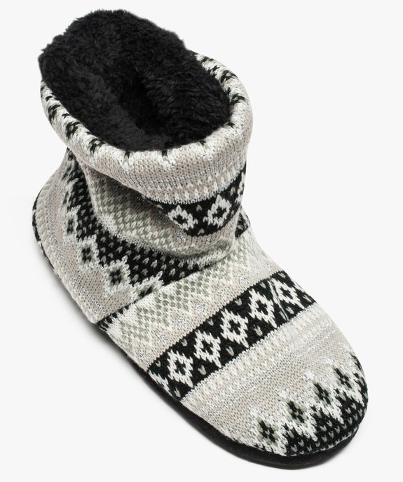 Chaussons montants fourrés motifs jacquard vue5 - GEMO(HOMWR FEM) - GEMO