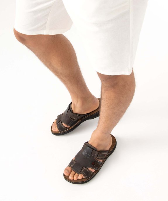 Mules homme confort dessus cuir avec bride ajustable vue1 - GEMO (CASUAL) - GEMO