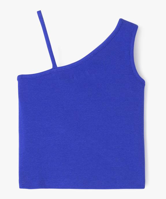 Débardeur asymétrique en coton côtelé fille vue3 - GEMO (ENFANT) - GEMO