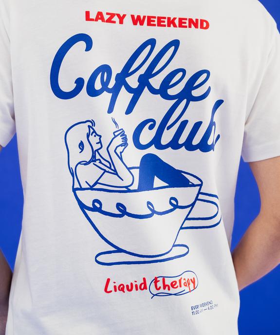 Tee-shirt manches courtes avec inscription devant et dos femme vue7 - GEMO(FEMME PAP) - GEMO