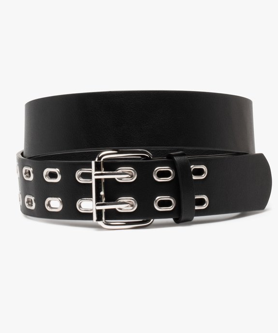 Ceinture femme à gros œillets métalliques et double ardillon vue1 - GEMO (ACCESS) - GEMO