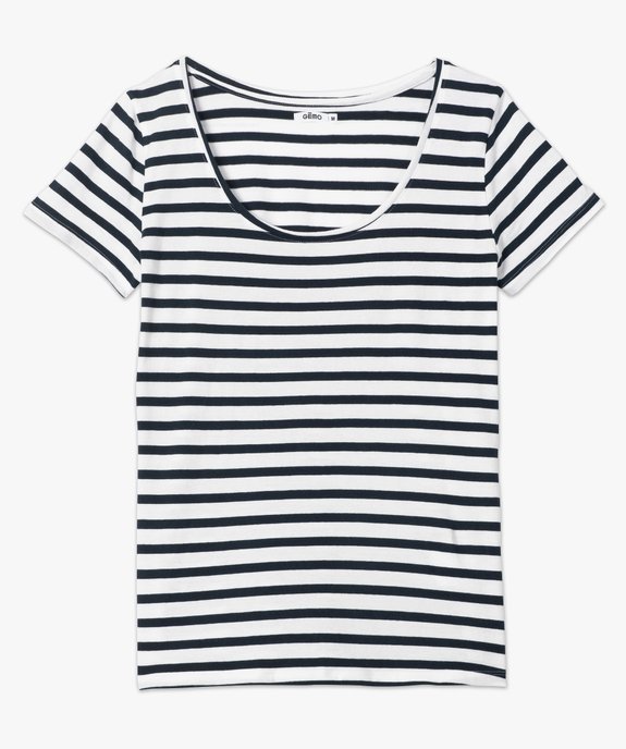 Tee-shirt femme imprimé à manches courtes et col rond vue4 - GEMO(FEMME PAP) - GEMO