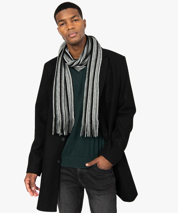 Echarpe rayée pour homme avec longues franges vue2 - GEMO (ACCESS) - GEMO