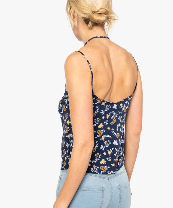 Top femme en maille fluide à bretelles et motifs fleuris  vue3 - FOLLOW ME - GEMO