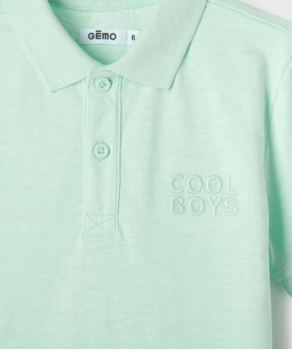 Polo à manches courtes en coton flammé garçon vue2 - GEMO (ENFANT) - GEMO