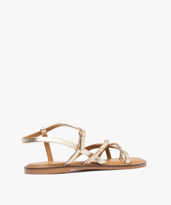 Sandales à brides en cuir avec entredoigts femme - Tanéo vue4 - TANEO GEMO FOR GOOD - GEMO