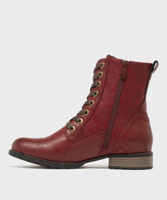 Bottines fourrées à lacets et zip femme vue3 - VALENTINA BALDA - GEMO