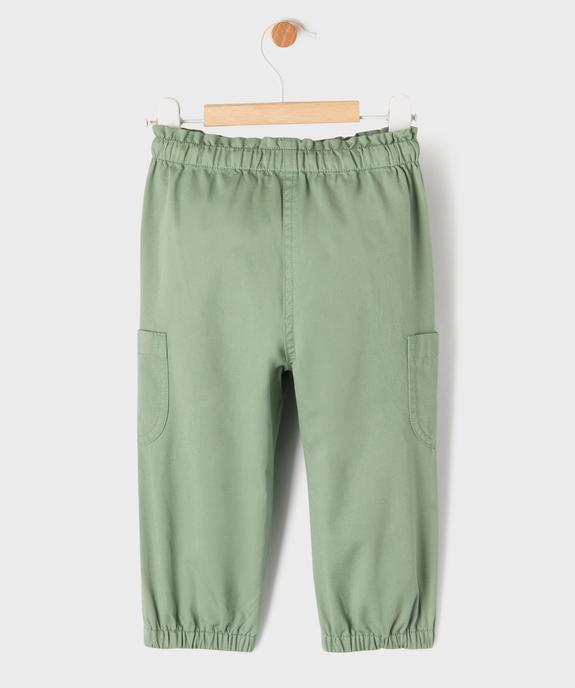 Pantalon cargo en toile de coton bébé fille vue7 - GEMO 4G BEBE - GEMO
