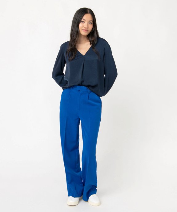 Blouse femme à manches longues avec col V vue6 - GEMO 4G FEMME - GEMO