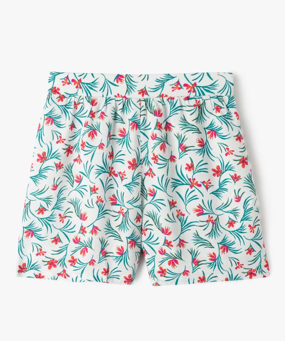 Short large en viscose fleurie fille vue1 - GEMO 4G FILLE - GEMO