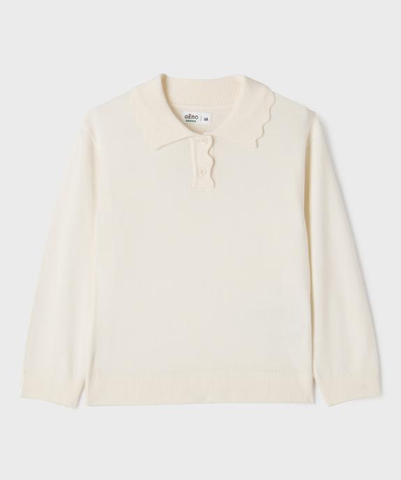 Pull fin en viscose avec col fantaisie fille vue1 - GEMO 4G FILLE - GEMO