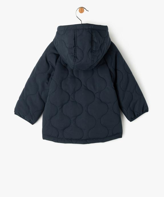 Manteau droit matelassé à capuche bébé garçon vue4 - GEMO 4G BEBE - GEMO