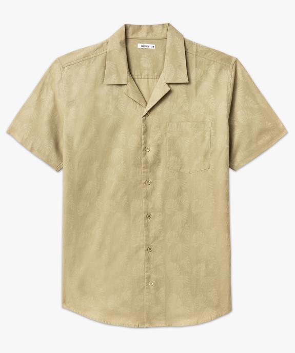 Chemise à manches courtes avec motifs ton sur ton homme vue4 - GEMO (HOMME) - GEMO