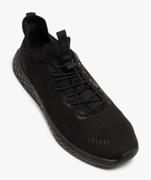 Baskets homme unies dessus en maille et semelle alvéolée vue5 - GEMO 4G HOMME - GEMO