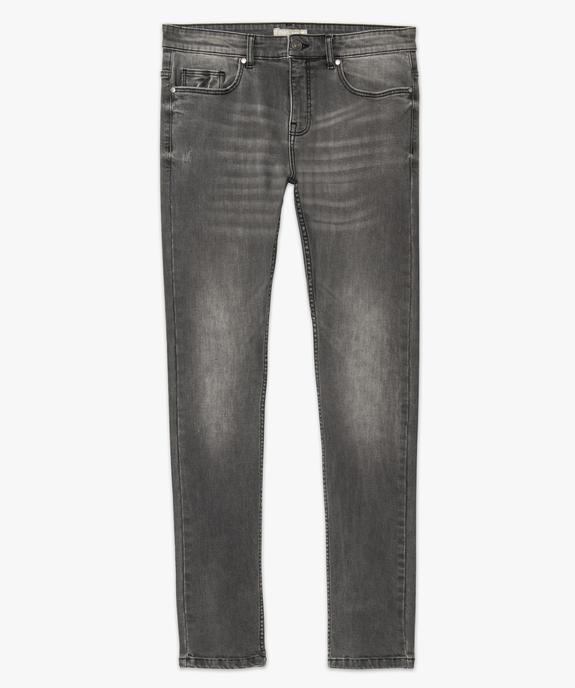 Jean homme skinny délavé avec plis sur les hanches vue4 - GEMO (HOMME) - GEMO