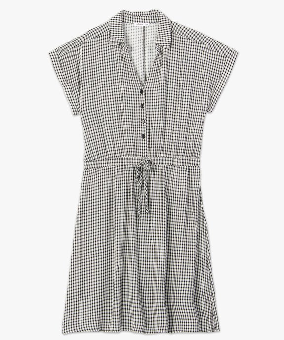 Robe femme imprimée à manches courtes et col chemise vue4 - GEMO(FEMME PAP) - GEMO