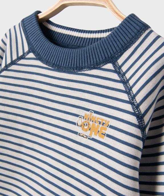 Sweat réversible avec motif et rayures bébé garçon vue5 - GEMO 4G BEBE - GEMO