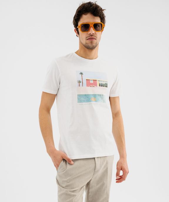 Tee-shirt manches courtes avec motif estival homme vue1 - GEMO 4G HOMME - GEMO