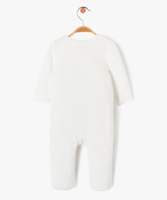 Pyjama en velours doux ouverture devant et motif bébé  vue3 - GEMO(BB COUCHE) - GEMO