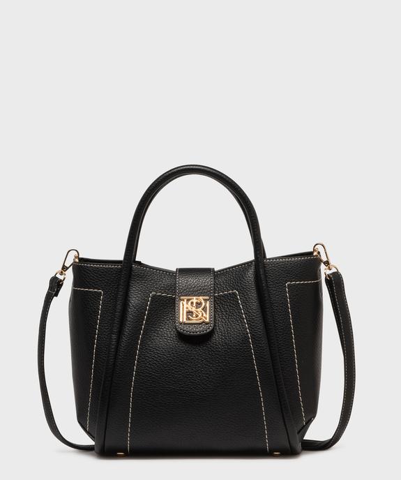 Sac à main en cuir imitation avec anses et bandoulière femme vue1 - BESTINI - GEMO