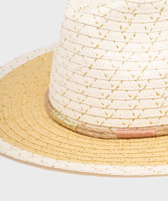 Chapeau en paille de papier incrusté de fil métallisé femme vue2 - GEMO (ACCESS) - GEMO