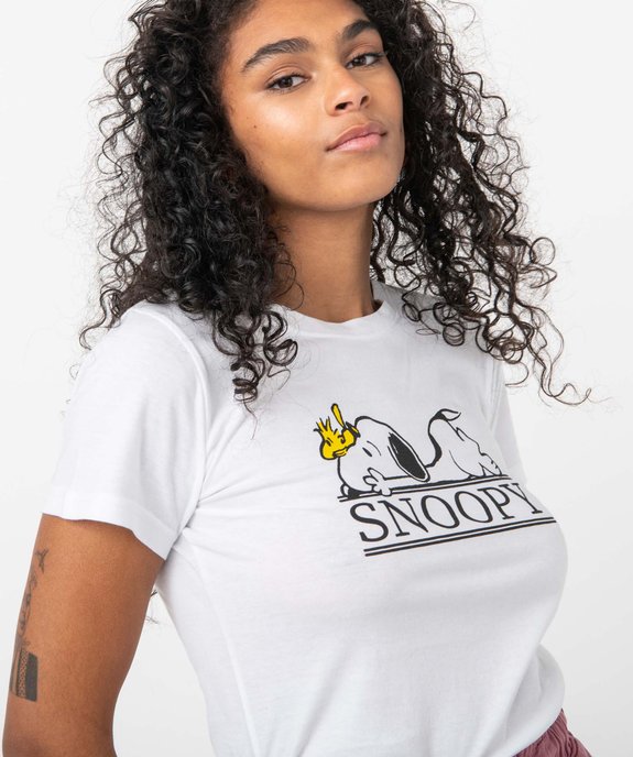 Tee-shirt femme à manches courtes avec motif Snoopy - Peanuts vue2 - SNOOPY - GEMO
