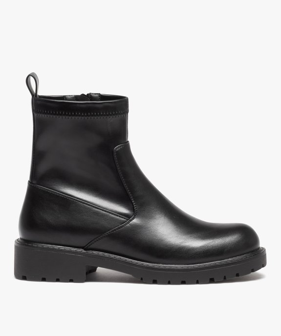 Boots femme unies à col souple et semelle crantée vue1 - GEMO (CASUAL) - GEMO