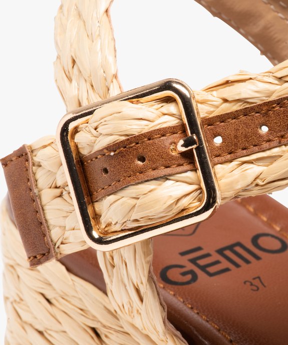 Sandales femme à talon compensé et brides en fibre tressée vue6 - GEMO(URBAIN) - GEMO
