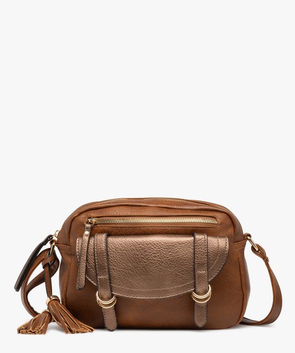 Sac besace compact avec rabat irisé et pompons femme vue2 - GEMO (ACCESS) - GEMO