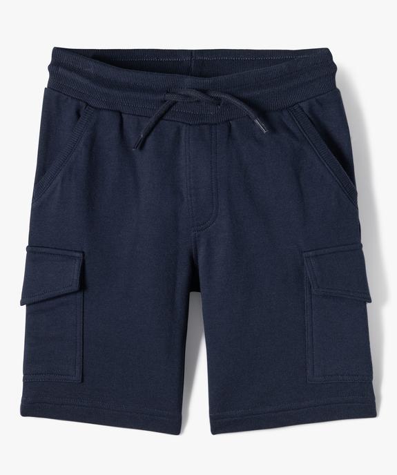 Bermuda garçon en maille avec poches à rabat vue1 - GEMO (ENFANT) - GEMO