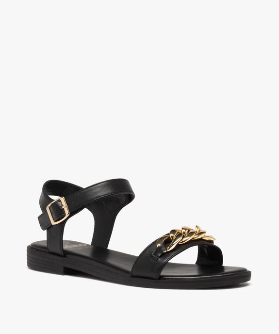 Sandales femme à talon plat et bride avec chaîne vue2 - GEMO (CASUAL) - GEMO