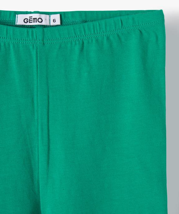 Legging 7/8ème uni à taille élastiquée fille vue2 - GEMO (ENFANT) - GEMO