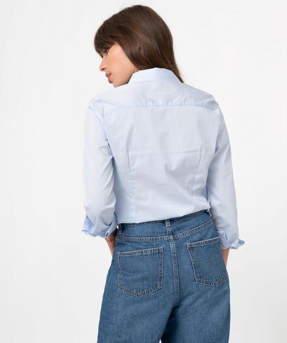 Chemise femme coupe cintrée en coton stretch vue3 - GEMO(FEMME PAP) - GEMO