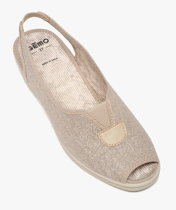 Sandales confort femme dessus en toile brillante vue5 - GEMO (CONFORT) - GEMO