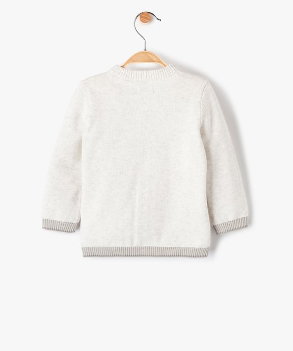 Gilet bébé garçon avec finitions contrastantes vue3 - GEMO(BEBE DEBT) - GEMO