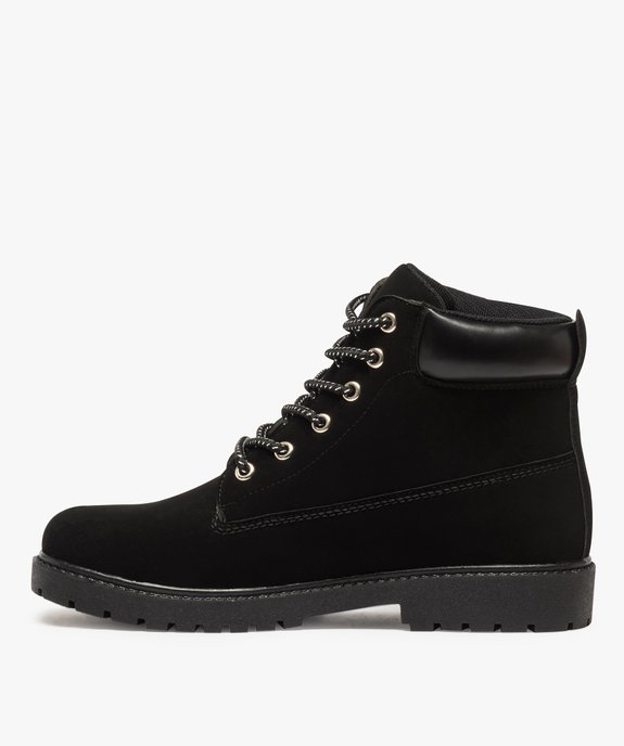 Boots femme à lacets, col rembourré et semelle crantée vue3 - GEMO (CASUAL) - GEMO