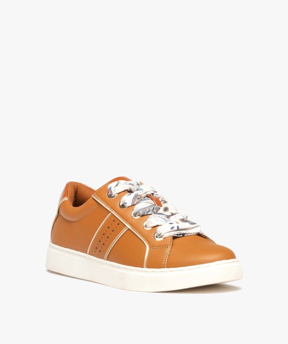 Baskets femme avec touches vernis et lacets foulard  vue2 - GEMO (SPORTSWR) - GEMO