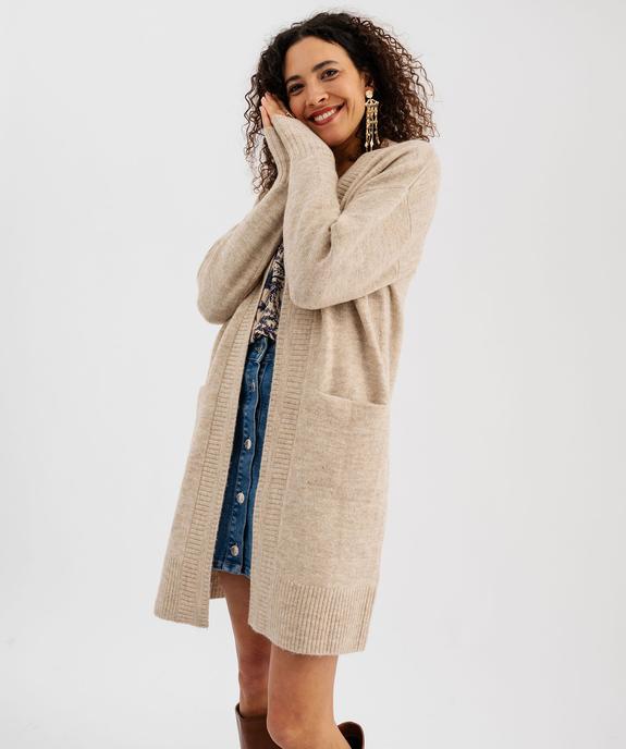 Gilet long porté ouvert femme vue2 - GEMO(FEMME PAP) - GEMO
