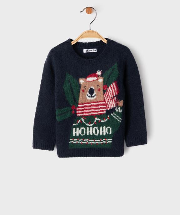 Pull de Noël en maille jacquard extensible bébé garçon vue1 - GEMO(BEBE DEBT) - GEMO