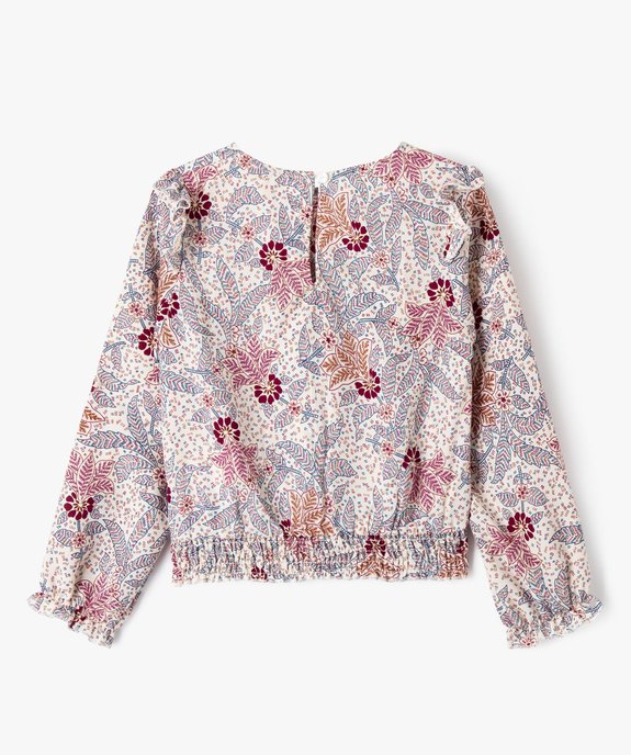 Blouse à manches longues à motifs fleuris fille vue3 - GEMO (ENFANT) - GEMO